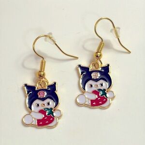 Cute Kuromi Earrings with Red and Black Accents
